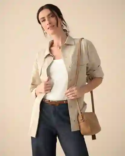 Chaqueta Crudo Beige Claro Talla M 621G002 Esprit