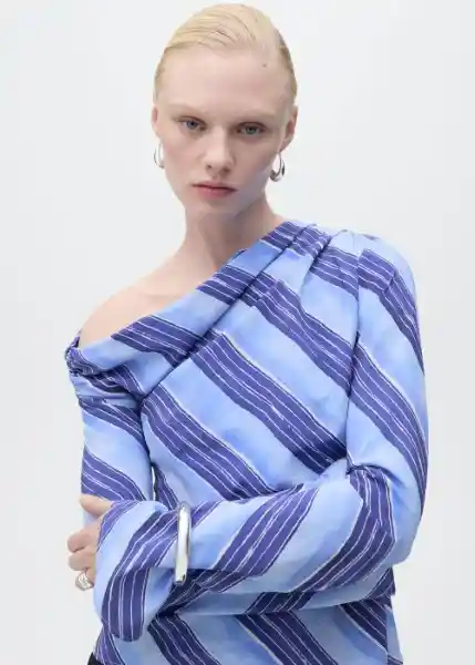 Blusa Celeste Celeste Talla M Mujer Mango