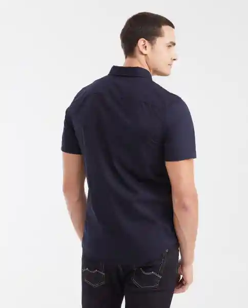 Camisa Carbon Manga Corta Azul Dark Ultraoscuro M Chevignon