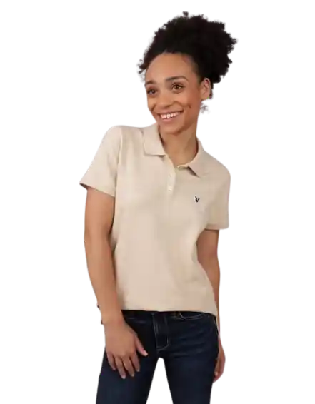 Camisa Polo Mujer Café Talla SMALL 8368200 American Eagle