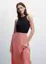 Falda Plis-H Rojo Talla M Mujer Mango