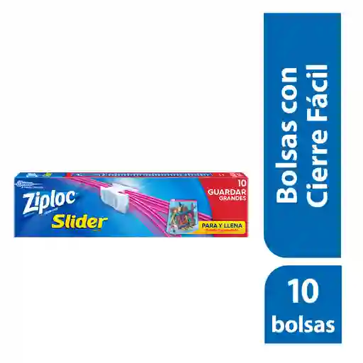 Ziploc Bolsa Reutilizable para Organizar Slider Grande 10 piezas