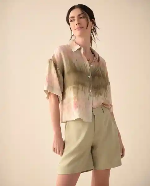 Camisa Beige Natural Medio Talla XL 611G000 Esprit