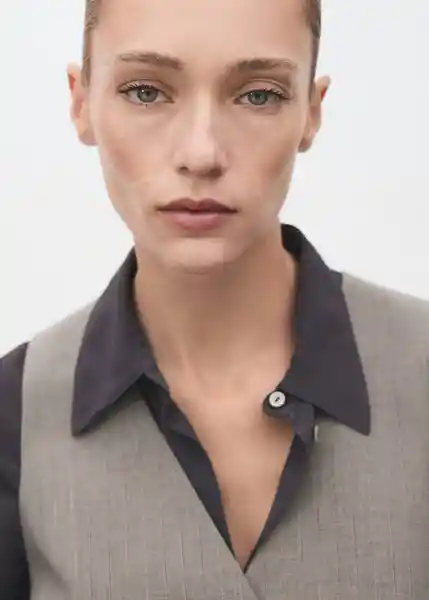 Chaleco Puglia Gris Talla L Mujer Mango