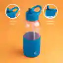 Vaso Plástico Con Asa y Funda de Serie Azul Miniso