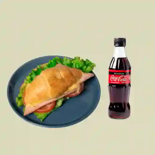 Sanduche Jamón y Queso con Coca Cola