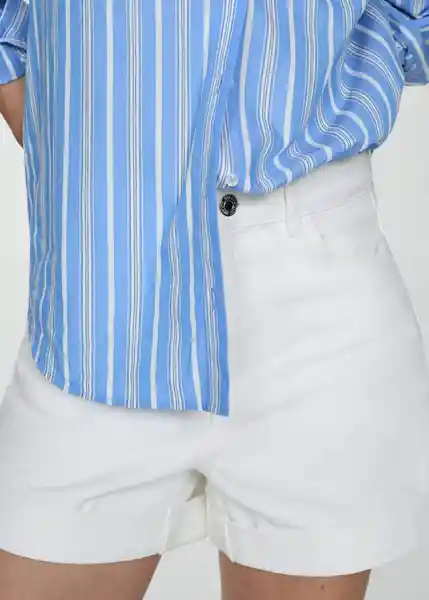 Short Mom80 Blanco Talla 42 Mujer Mango