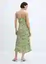 Vestido Laurel-W Verde Talla L Mujer Mango