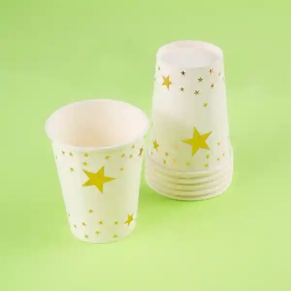 Set Vaso de Papel Oro Miniso