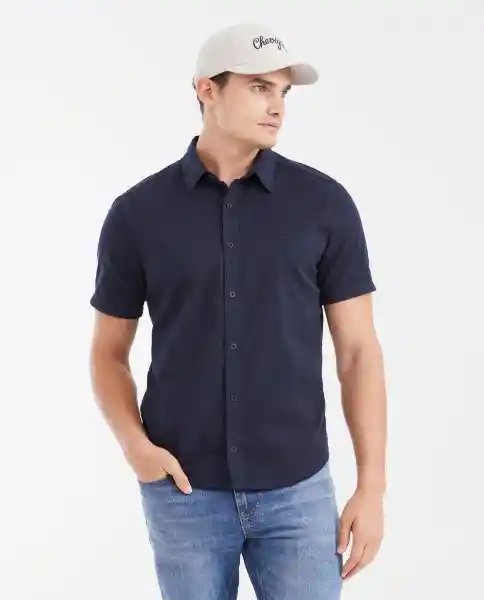 Camisa Dyed Manga Corta Azul Medianoche Ultraoscuro L Chevignon
