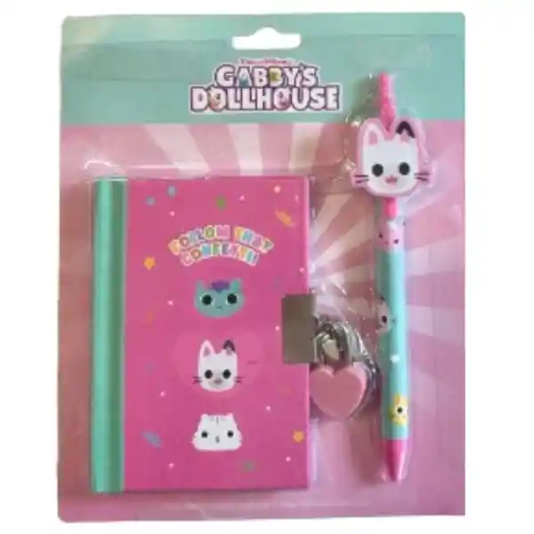 Libreta Tapa Dura y Esfero Serie Gabby's Dollhouse Miniso