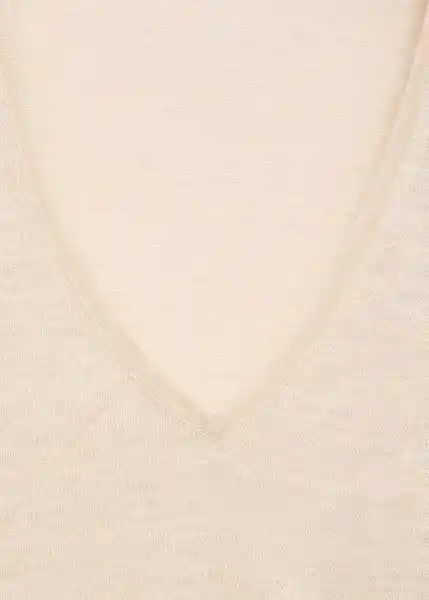 Camiseta Linito Crudo Talla L Mujer Mango