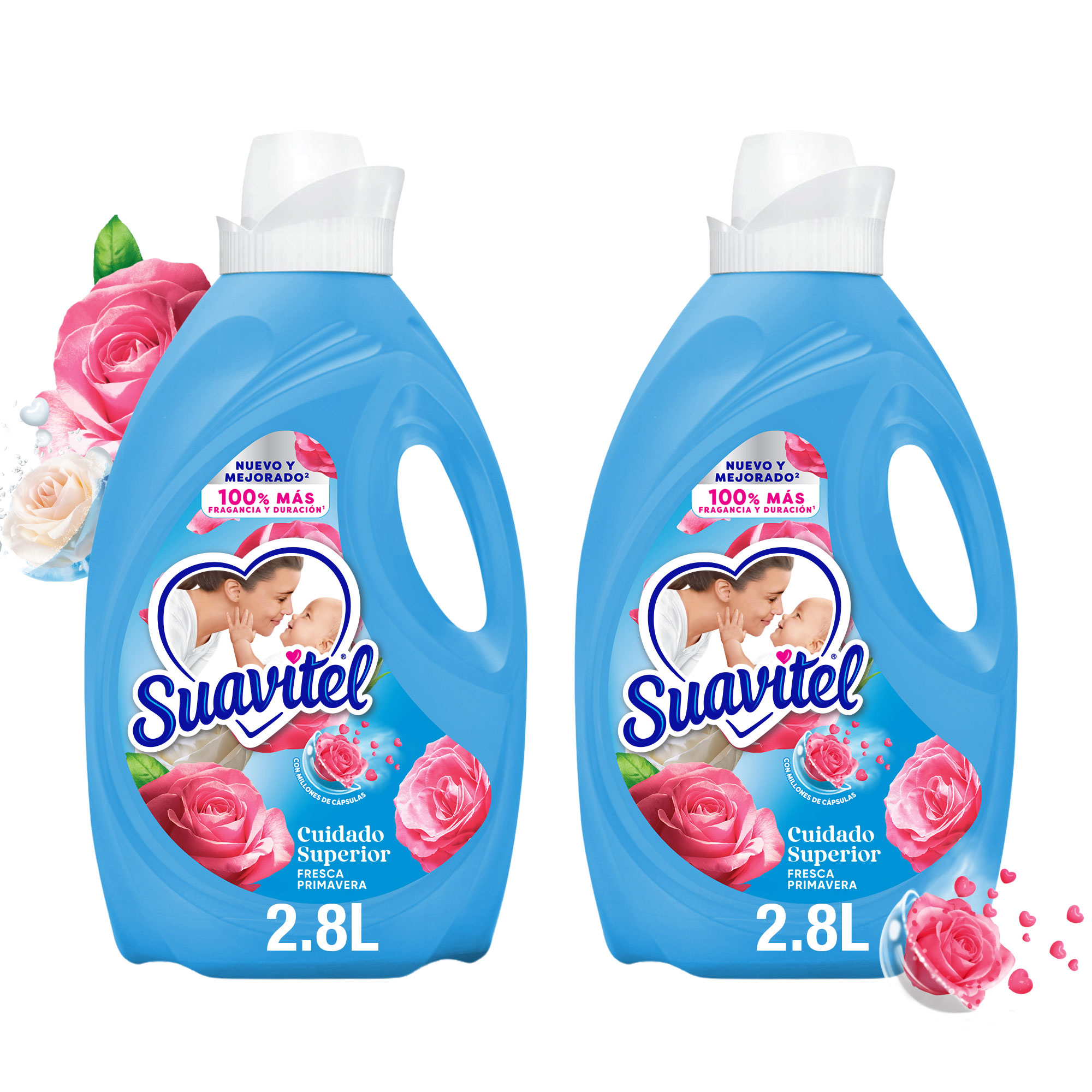 Suavizante Suavitel Cuidado Superior Fresca Primavera 2 x 2.8 L