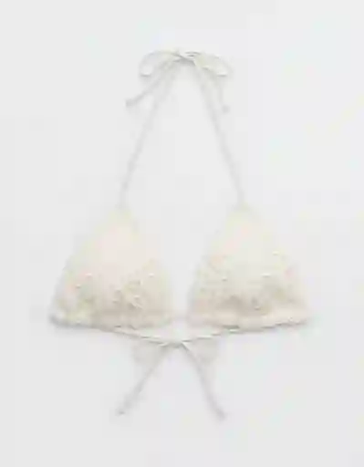 Top de Bikini Aerie Blanco Talla: LARGE 5786125 American Eagle