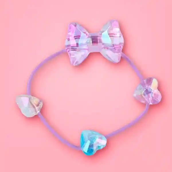 Set de Moñas Para Cabello Moños y Corazones Holograficos Miniso