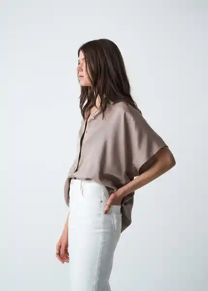 Camisa Yerai Mujer Café Merengue Medio Talla M 513G393 Naf Naf