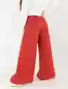 pantalon con bota ancha rojo granate oscuro talla 4 mujer Naf-Naf