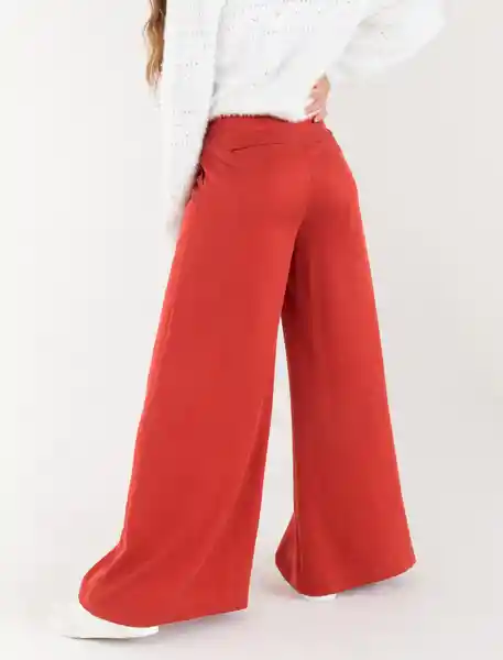 pantalon con bota ancha rojo granate oscuro talla 4 mujer Naf-Naf