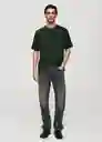 Camiseta Anouk Turquesa Talla S Hombre Mango