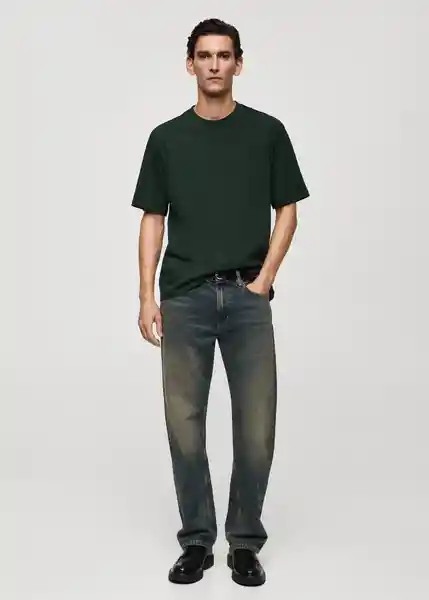 Camiseta Anouk Turquesa Talla S Hombre Mango