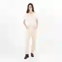 Blusa Cuello V Manga Corta Blanco Talla S 704427