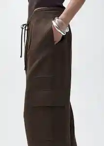 Pantalón Olive Marrón Talla 36 Mujer Mango
