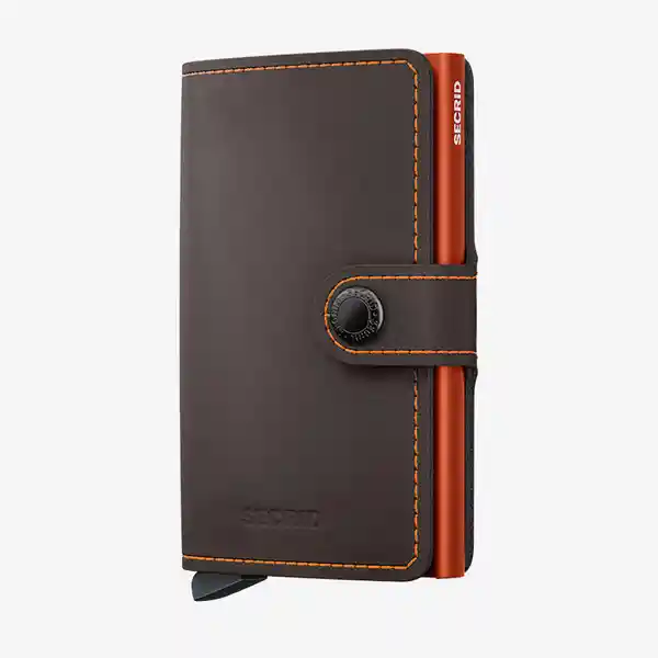 Secrid Billetera Slim Con Mecanismo Patentado Marrón-Naranja