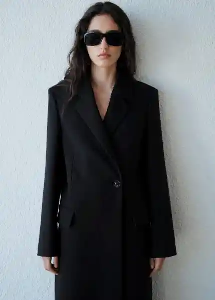 Abrigo Jil Negro Talla S Mujer Mango