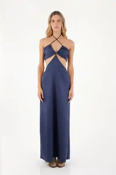 Vestido Largo Joan Azul Talla 02 M
