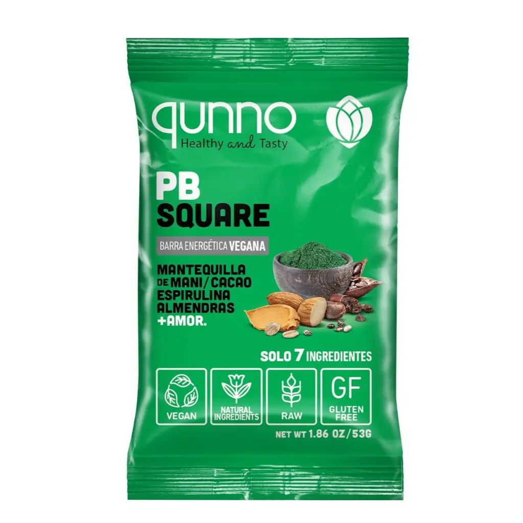 Qunno Barra de Mantequilla de Maní con Espirulina