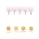 Gancho Adhesivos Riel de Cinco Ganchos Rosa Miniso