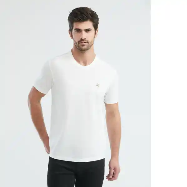 Camiseta Básica Cuello V Hombre Blanco Talla L Chevignon