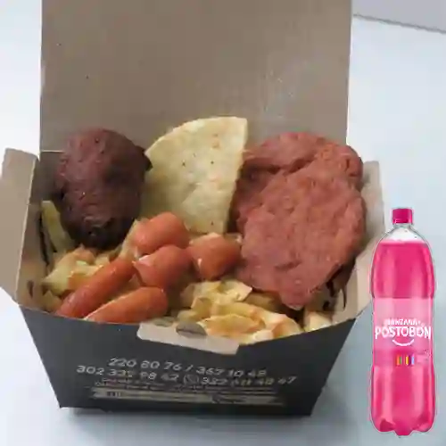 Combomboncitos + postobón manzana 2 lt