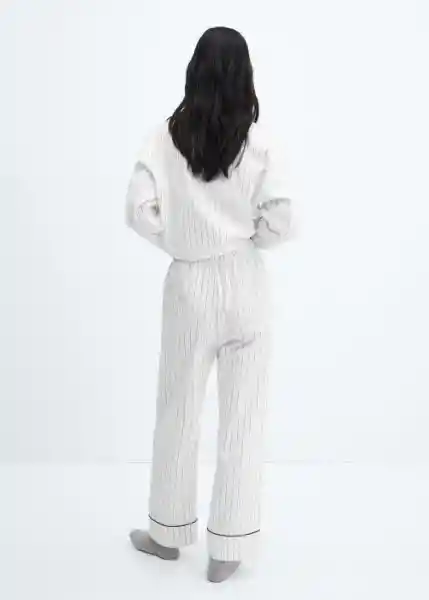 Pantalón Pijama Vega Off White Talla L Mujer Mango