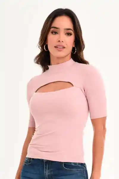 Ragged Top Escote Ojal Color Rosado Palo de Rosa Talla M