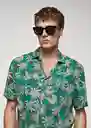 Camisa Palm-H Verde Talla XL Hombre Mango