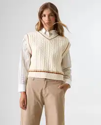 Chaleco Mujer Crudo Talla M 692G000_CRU110105 Americanino