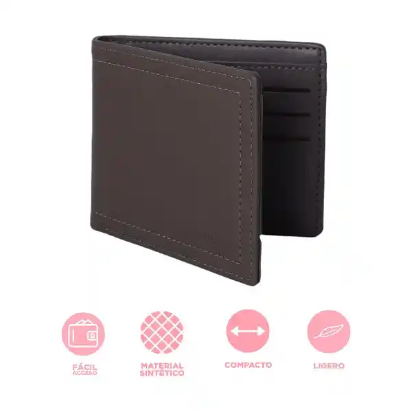 Billetera de Hombre Básica Gris Serie Miniso