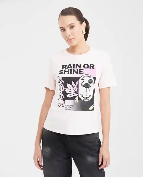 Camiseta Flamingos Graphic Tee Rosa Cósmico Claro T. M Chevignon