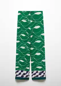 Pantalón Larson Verde Talla 36 Mujer Mango