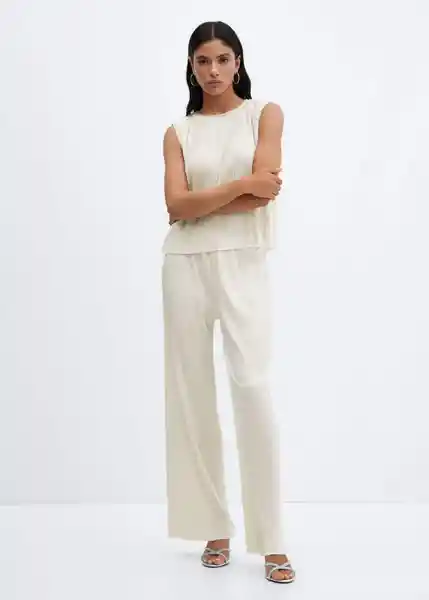 Pantalón Verona-A Crudo Talla XS Mujer Mango