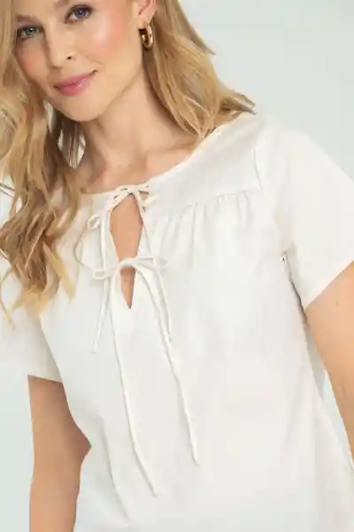 Blusa Popelina Color Marfil Talla XL Ragged