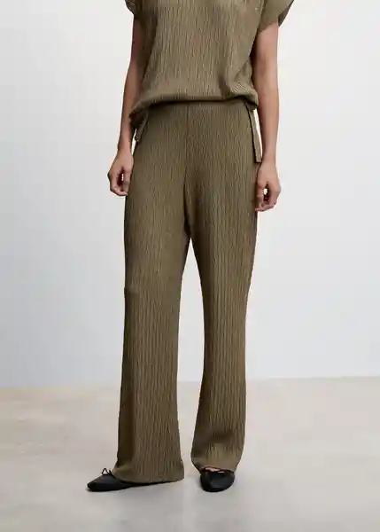 Pantalón Birbi Khaki Talla M Mujer Mango