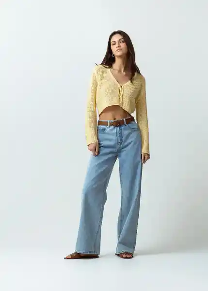 Blusa Tejido Mujer Amarillo Venecia Talla M Naf Naf