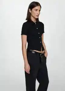 Camisa Fidela Negro Talla L Mujer Mango