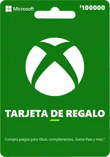 Tarjeta Regalo Xbox Live $100.000