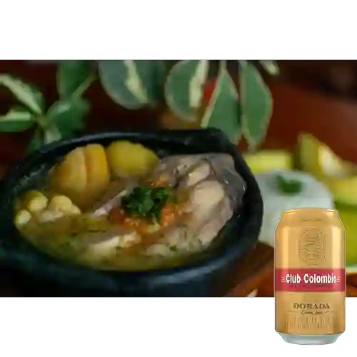 Combo Sancocho de Pescado Grande + Club Col. Dorada Lata 330ml