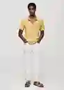 Polo Creto Amarillo Talla L Hombre Mango