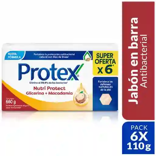 Jabón Antibacterial Protex Nutri Macadamia Barra 110 g x 6