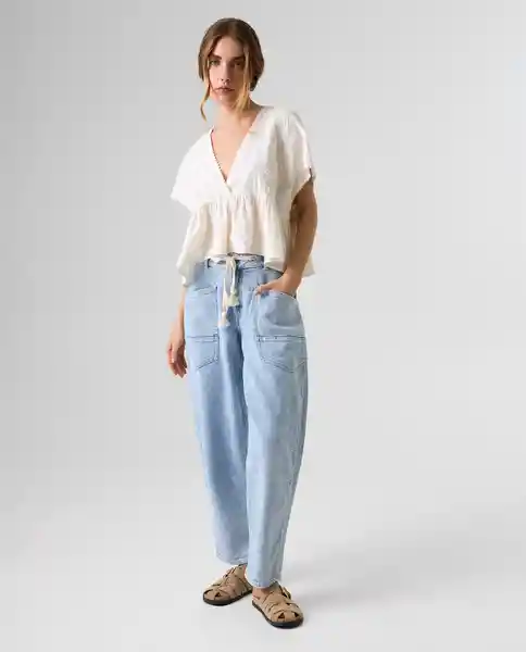 Camisa Mujer Crudo Talla M 612G000_CRU110606 Americanino